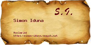 Simon Iduna névjegykártya